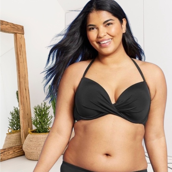 Shade & Shore Strappy Side Cheeky Bikini top 36B Bottom L NWT set black - Picture 5 of 10